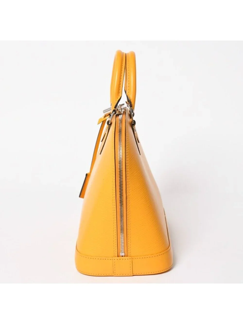 Louis Vuitton Alma Handbag Epi Leather Yellow Silver